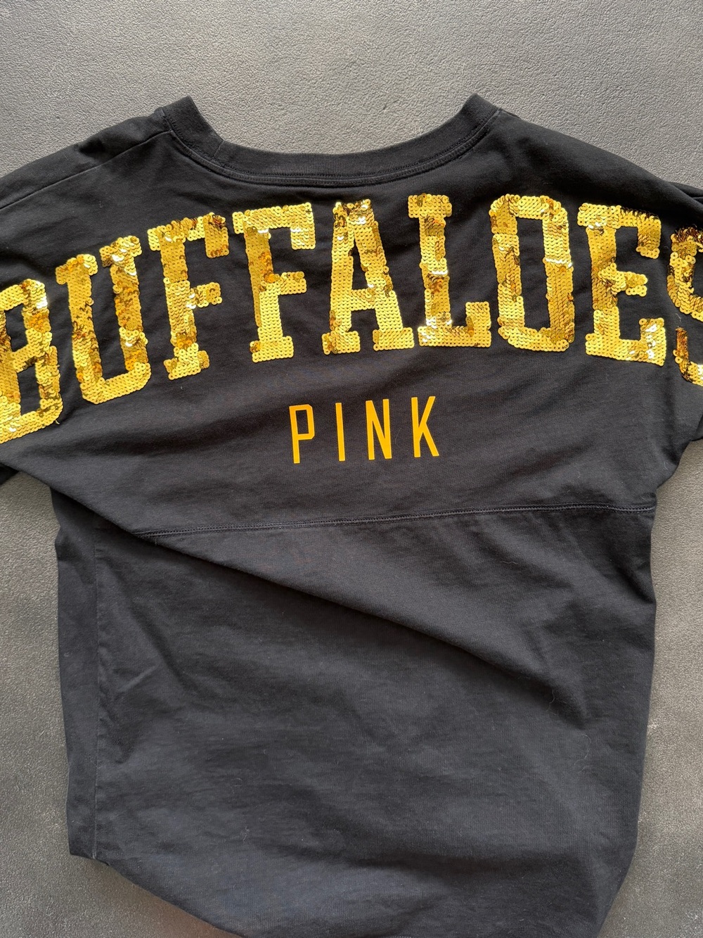PINK Victoria’s Secret CU Buffaloes Sequin Game Day Shirt XS Oversized